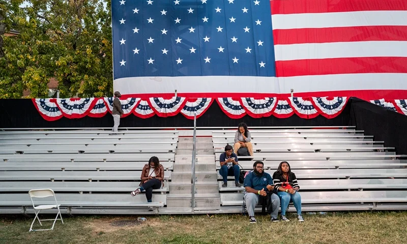 WASHINGTON, DC - NOVEMBER 06: Supporters sit alone after Democratic presidential nominee, U.S. Vice President Kamala Harris concedes the election during a speech at Howard University on November 06, 2024 in Washington, DC. After a contentious campaign focused on key battleground states, the Republican presidential nominee, former U.S. President Donald Trump was projected to secure the majority of electoral votes, giving him a second term as U.S. President. Republicans also secured control of the Senate for the first time in four years. (Photo by Brandon Bell/Getty Images)