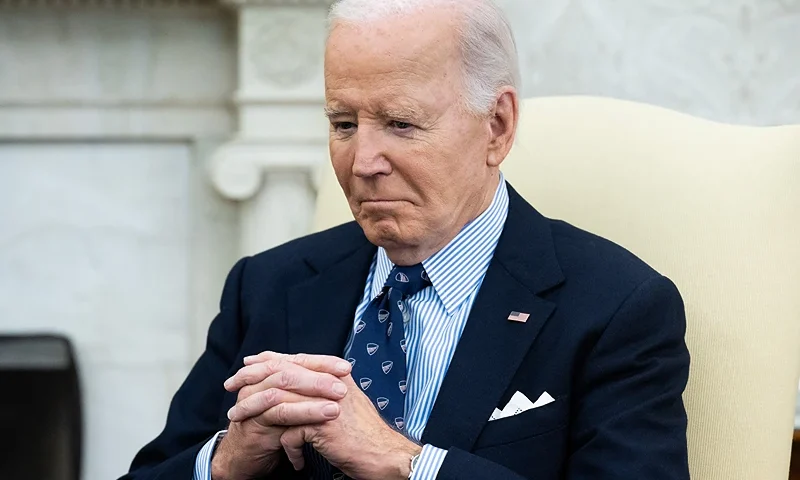 US President Joe Biden holds a meeting with Israeli President Isaac Herzog in the Oval Office of the White House in Washington, DC, on November 12, 2024. (Photo by SAUL LOEB / AFP) (Photo by SAUL LOEB/AFP via Getty Images)
