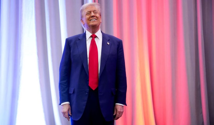WASHINGTON, DC - NOVEMBER 13: U.S. President-elect Donald Trump arrives at a House Republicans Conference meeting at the Hyatt Regency on Capitol Hill on November 13, 2024 in Washington, DC. As is tradition with incoming presidents, Trump is traveling to Washington, DC to meet with U.S. President Joe Biden at the White House as well as meet with Republican congressmen on Capitol Hill. (Photo by Andrew Harnik/Getty Images)
