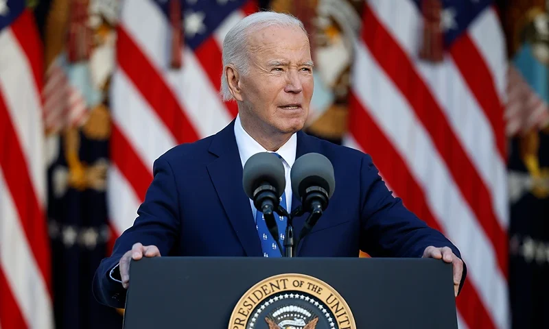 WASHINGTON, DC - NOVEMBER 26: U.S. President Joe Biden delivers remarks from the Rose Garden at the White House on November 26, 2024 in Washington, DC. Biden spoke on the ceasefire agreement between Israel and Hezbollah. (Photo by Kevin Dietsch/Getty Images)