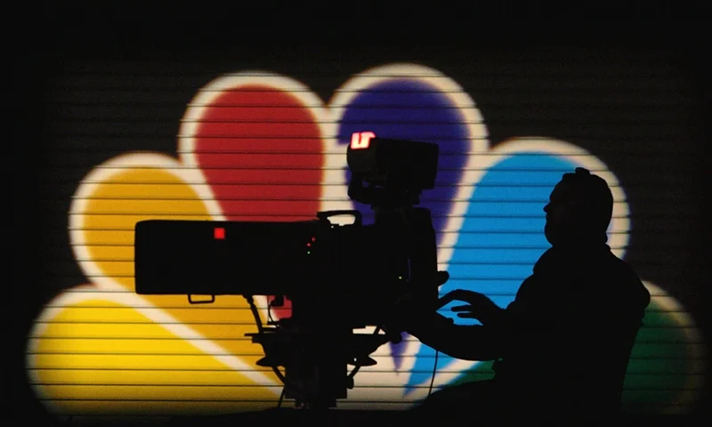 DES MOINES, IA - NOVEMBER 24: An MSNBC camera operator tapes the Democratic Presidential Candidates Debate at the Polk County Convention Complex November 24, 2003 in Des Moines, Iowa. Sponsored by MSNBC and moderated by NBC Nightly News anchor Tom Brokaw, the debate will feature all of the Democratic Presidential hopefuls with the exception of Sen. Joseph Lieberman (D-CT). Sen. John Edwards (D-NC) and Sen. John Kerry (D-MA) participated via satellite. (Photo by Shaun Heasley/Getty Images)