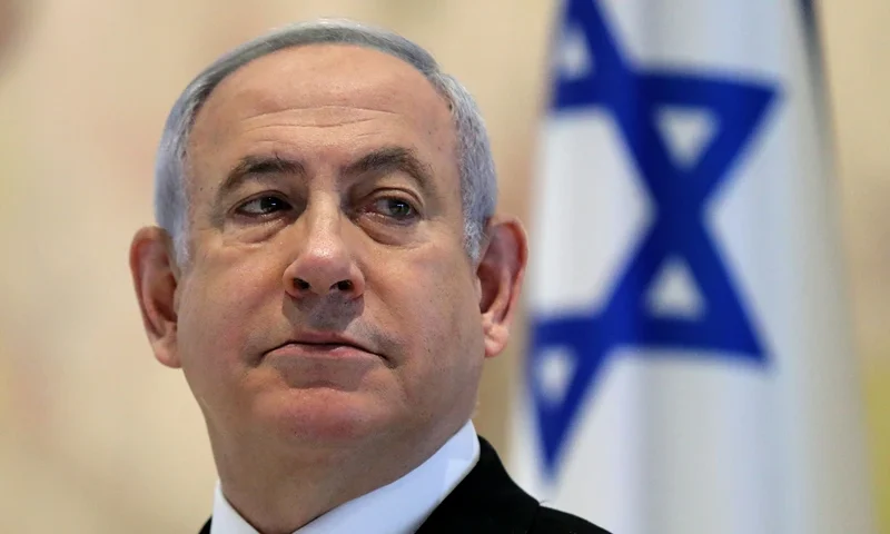 TOPSHOT - Israeli Prime Minister Benjamin Netanyahu attends a cabinet meeting of the new government at Chagall State Hall in the Knesset (Israeli parliament) in Jerusalem on May 24, 2020. (Photo by ABIR SULTAN / POOL / AFP) (Photo by ABIR SULTAN/POOL/AFP via Getty Images)
