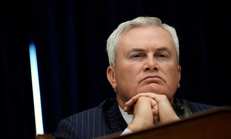 WASHINGTON, DC - SEPTEMBER 28: Chairman of the House Oversight Committee Rep. James Comer (R-KY) presides over a Committee hearing titled “The Basis for an Impeachment Inquiry of President Joseph R. Biden, Jr.” on Capitol Hill on September 28, 2023 in Washington, DC. The hearing is expected to focus on the constitutional and legal questions House Republicans are raising about President Biden and his son Hunter Biden. (Photo by Drew Angerer/Getty Images)