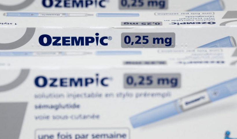 This picture taken on October 23, 2023, shows Ozempic medication boxes, an injectable antidiabetic drug, in a pharmacy in Riedisheim, eastern France. (Photo by SEBASTIEN BOZON / AFP) (Photo by SEBASTIEN BOZON/AFP via Getty Images)