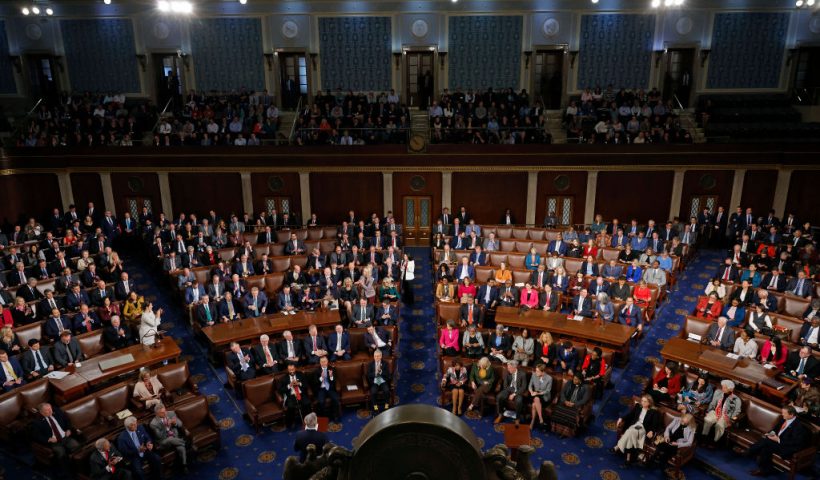 WASHINGTON, DC - OCTOBER 20: Members of the House of Representatives vote for the third time on whether to elevate House Judiciary Committee Chairman Jim Jordan (R-OH) to Speaker of the House in the U.S. Capitol on October 20, 2023 in Washington, DC. After falling short in two consecutive votes for Speaker, Jordan vowed he would continue to try and lead the House, which has been without an elected leader since Rep. Kevin McCarthy (R-CA) was ousted from the speakership on October 4. (Photo by Chip Somodevilla/Getty Images)
