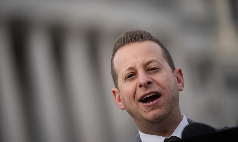 WASHINGTON, DC - DECEMBER 13: Rep. Jared Moskowitz (D-FL) speaks during a news conference about Republican efforts to open an impeachment inquiry into U.S. President Joe Biden, outside the U.S. Capitol on December 13, 2023 in Washington, DC. Earlier in the day, U.S. President Joe Biden's son Hunter Biden defied a subpoena from Congress to testify behind closed doors ahead of a House vote on an impeachment inquiry against his father. (Photo by Drew Angerer/Getty Images)