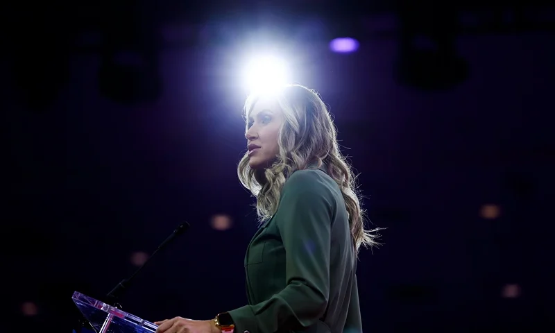 NATIONAL HARBOR, MARYLAND - FEBRUARY 22: Lara Trump speaks during the Conservative Political Action Conference (CPAC) at Gaylord National Resort Hotel And Convention Center on February 22, 2024 in National Harbor, Maryland. Attendees descended upon the hotel outside of Washington DC to hear from conservative speakers from around the world who range from journalists, U.S. lawmakers, international leaders and businessmen. Republican presidential candidate and former U.S. President Donald Trump will deliver remarks to attendees on Saturday. (Photo by Anna Moneymaker/Getty Images)