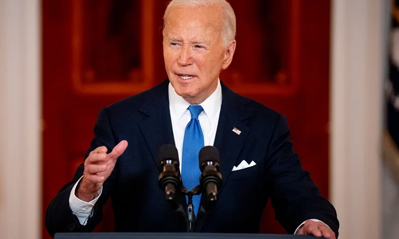 U.S. President Joe Biden speaks to the media following the Supreme Court's ruling on charges against former President Donald Trump that he sought to subvert the 2020 election, at the White House on July 1, 2024 in Washington, DC. The highest court ruled 6-3 that presidents have some level of immunity from prosecution when operating within their "constitutional authority," but do not have absolute immunity. (Photo by Andrew Harnik/Getty Images)