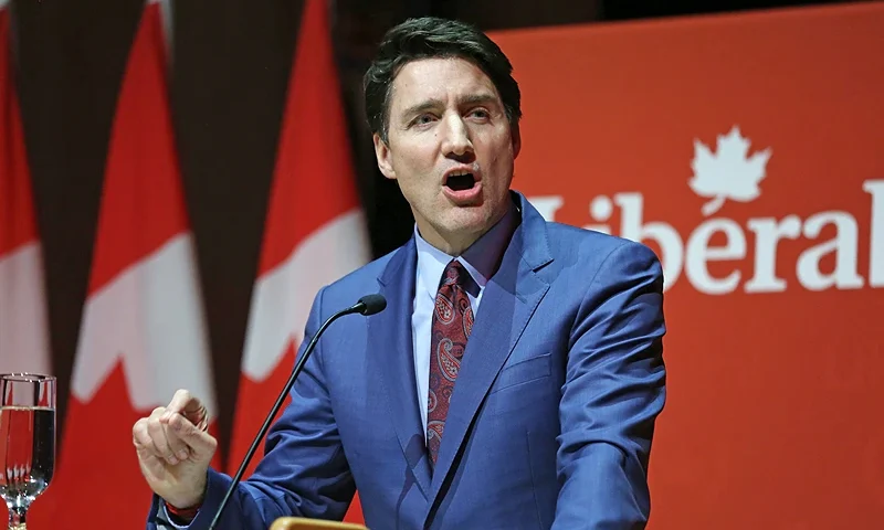 Canada's Prime Minister Justin Trudeau speaks to donors during the Laurier Club Holiday Party at the Canadian Museum of History in Gatineau, Quebec, on December 16, 2024. (Photo by Dave Chan / AFP) (Photo by DAVE CHAN/AFP via Getty Images)