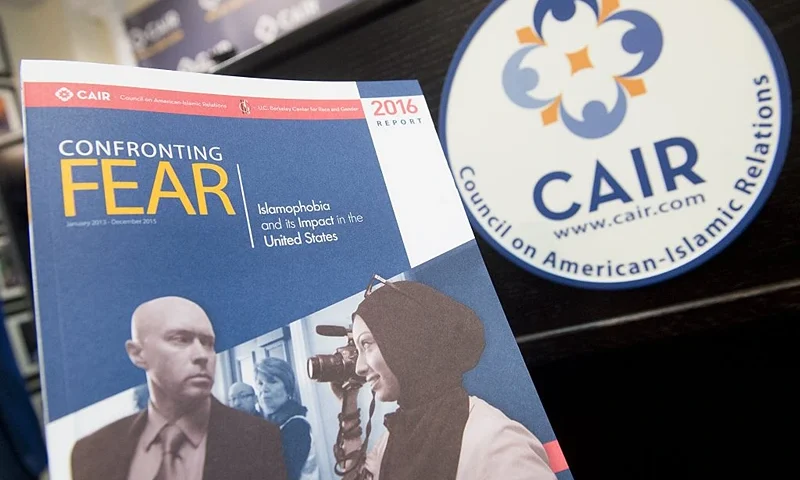 A report titled "Confronting Fear," about Islamophobia in the US released by the Council on American-Islamic Relations (CAIR), is seen at their headquarters in Washington, DC, June 20, 2016. / AFP / SAUL LOEB (Photo credit should read SAUL LOEB/AFP via Getty Images)