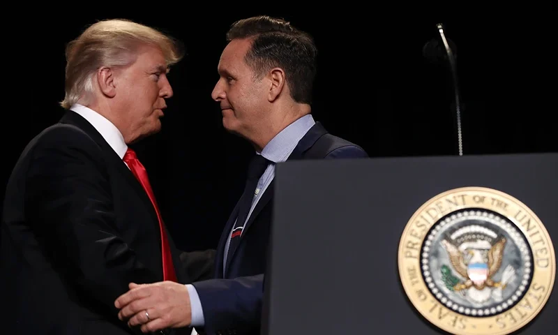 Creator/Executive Producer Mark Burnett and businessman Donald Trump attend the Museum of Television and Radio presents "The Apprentice" at the Museum of Television and Radio on September 20, 2004 in Beverly Hills, California. (Photo by Stephen Shugerman/Getty Images)