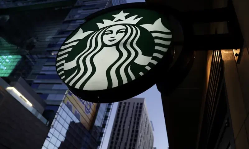 A Starbucks sign is show on one of the companies stores in Los Angeles, California, U.S. October 19,2018. REUTERS/Mike Blake/File Photo