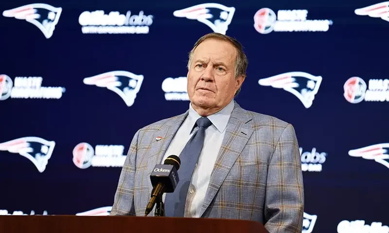 Former New England Patriots former head coach Bill Belichick holds a press conference at Gillette Stadium to announce his exit from the team. Mandatory Credit: Eric Canha-USA TODAY Sports/File Photo