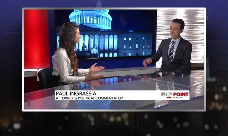 Video still from Tipping Point on One America News Network during an interview with the guest, Paul Ingrassia.