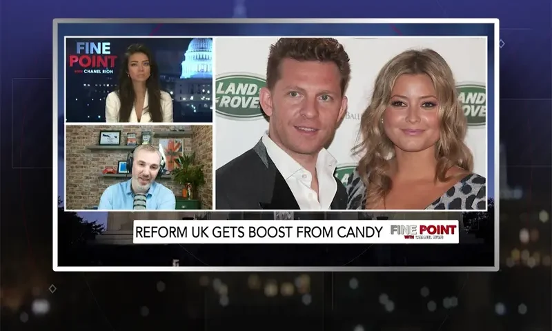 Video still from Fine Point on One America News Network during an interview with the guest, Peter Mcilvenna.