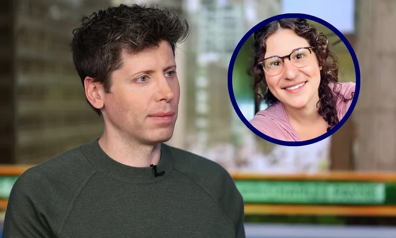 (L) NEW YORK, NEW YORK - DECEMBER 04: OpenAI CEO Sam Altman visits "Making Money With Charles Payne" at Fox Business Network Studios on December 04, 2024 in New York City. (Photo by Mike Coppola/Getty Images) / (R) selfie of Annie Altman, sister of OpenAI CEO. (Screenshot photo via: public Facebook profile)