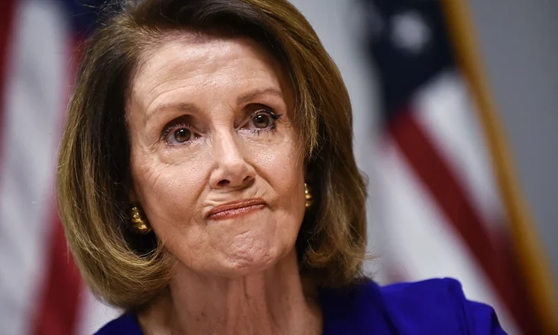 House minority leader Nancy Pelosi, D-CA, speaks during a press conference at Democratic National Committee headquarters in Washington, DC on November 6, 2018. - Americans started voting Tuesday in critical midterm elections that mark the first major voter test of US President Donald Trump's controversial presidency, with control of Congress at stake. (Photo by MANDEL NGAN / AFP) (Photo by MANDEL NGAN/AFP via Getty Images)