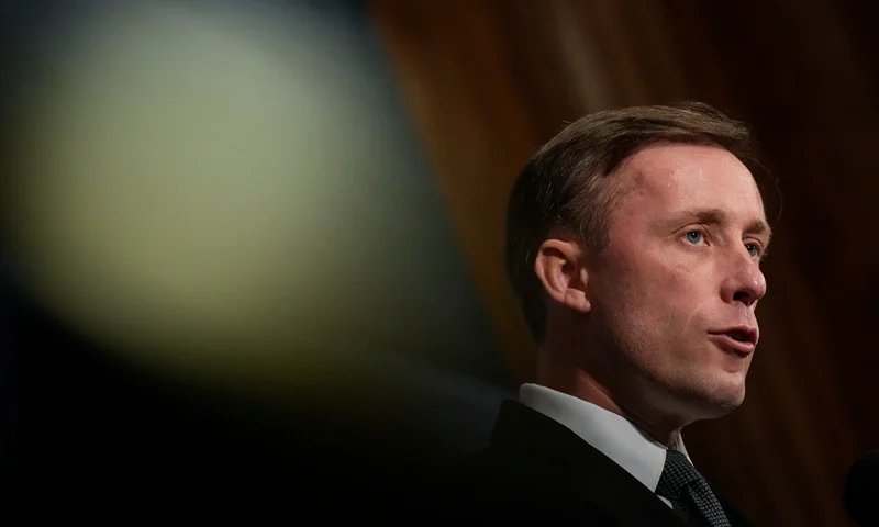 WASHINGTON, DC - JUNE 2: White House National Security Advisor Jake Sullivan speaks during the annual meeting of the Arms Control Association at the National Press Club on June 2, 2023 in Washington, DC. Sullivan spoke on a range of topics, including the Biden administration's willingness to engage with Russia on nuclear arms control after Russian President Vladimir Putin's decision to suspend the last nuclear arms control treaty between the two countries. (Photo by Drew Angerer/Getty Images)