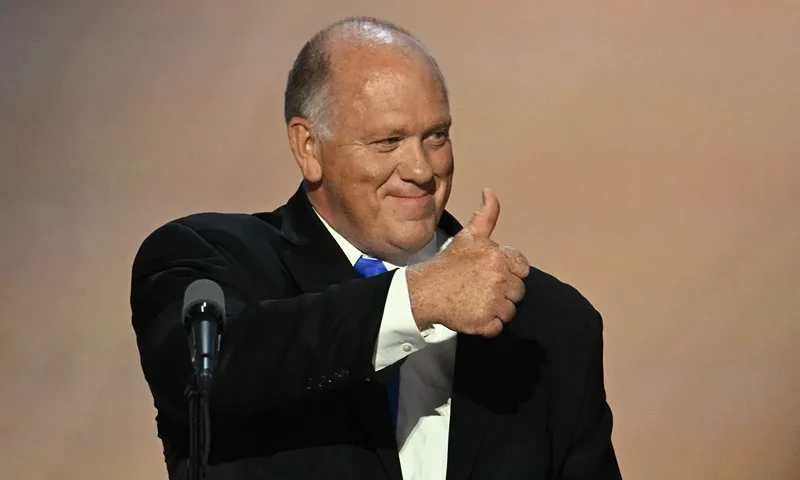 Former Acting Director of Immigration and Customs Enforcement (ICE) Thomas Homan speaks during the third day of the 2024 Republican National Convention at the Fiserv Forum in Milwaukee, Wisconsin, on July 17, 2024. Days after he survived an assassination attempt Donald Trump won formal nomination as the Republican presidential candidate and picked Ohio US Senator J.D. Vance for running mate. (Photo by ANDREW CABALLERO-REYNOLDS / AFP) (Photo by ANDREW CABALLERO-REYNOLDS/AFP via Getty Images)