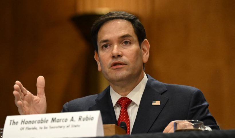 US Senator Marco Rubio testifies before a Senate Foreign Relations Committee hearing on his nomination to be Secretary of State, on Capitol Hill in Washington, DC, on January 15, 2025. (Photo by ANDREW CABALLERO-REYNOLDS / AFP) (Photo by ANDREW CABALLERO-REYNOLDS/AFP via Getty Images)