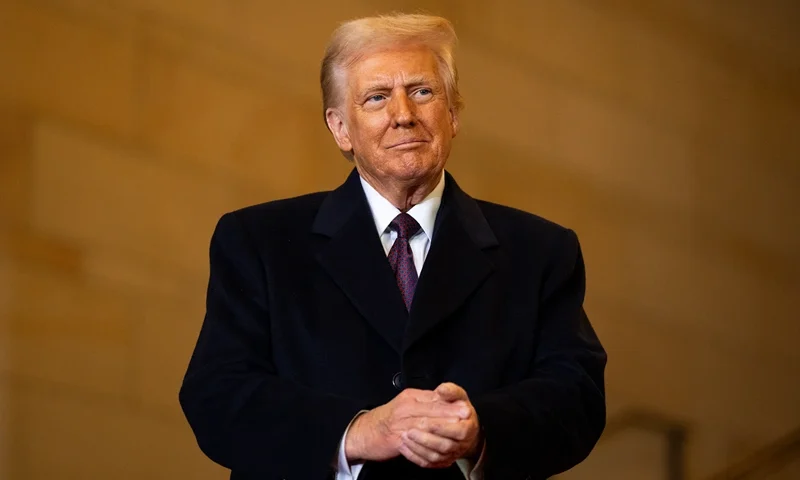 US President Donald Trump waits to speak in Emancipation Hall during inauguration ceremonies at the US Capitol in Washington, DC, on January 20, 2025. (Photo by Greg Nash / POOL / AFP) (Photo by GREG NASH/POOL/AFP via Getty Images)