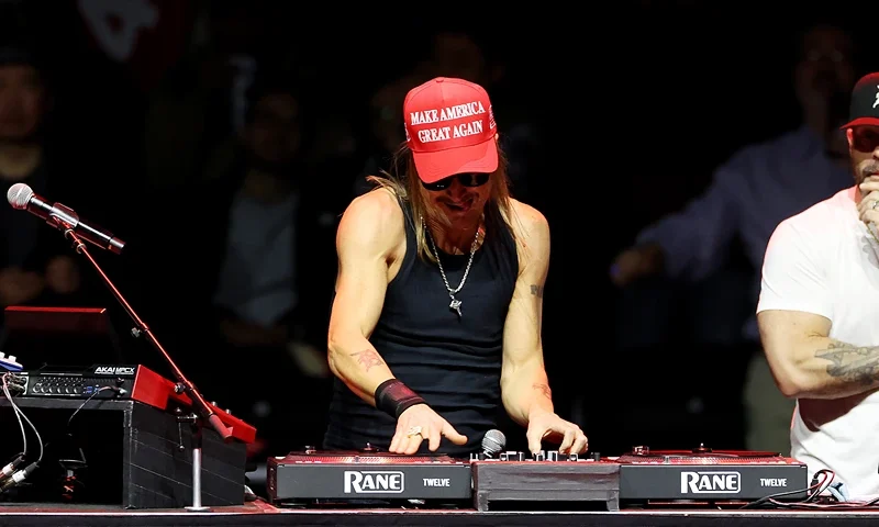 WASHINGTON, DC - JANUARY 19: Kid Rock performs at Donald Trump's victory rally on January 19, 2025 in Washington, DC. U.S. President-elect Trump and Vice President-elect JD Vance will be sworn in on January 20. (Photo by Scott Olson/Getty Images)