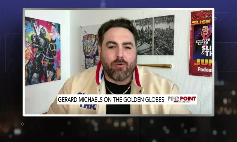 Video still from Fine Point on One America News Network during an interview with the guest, Gerard Michaels.