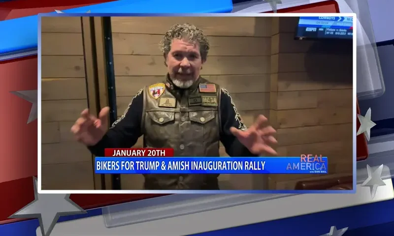 Video still from Real America on One America News Network during an interview with the guest, Chris Cox.