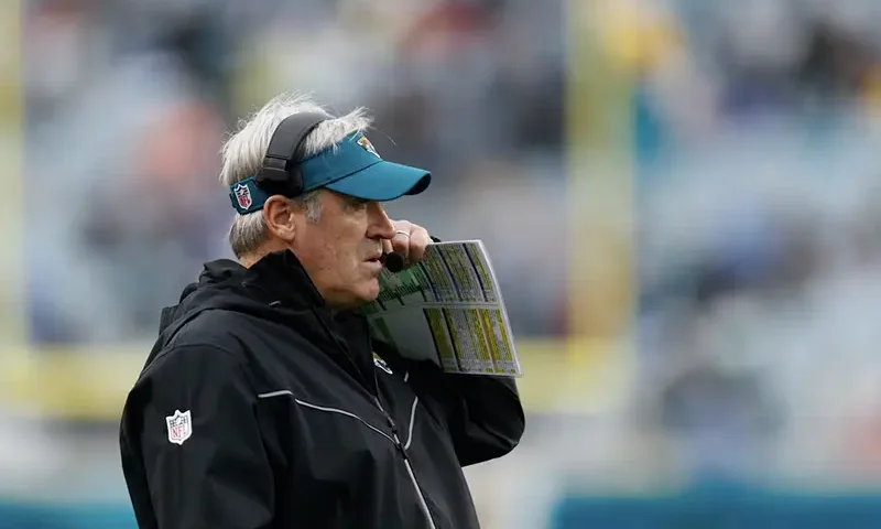 Jacksonville Jaguars head coach Doug Pederson watches the game against the Tennessee Titans at EverBank Stadium. Mandatory Credit: Morgan Tencza-Imagn Images/File Photo