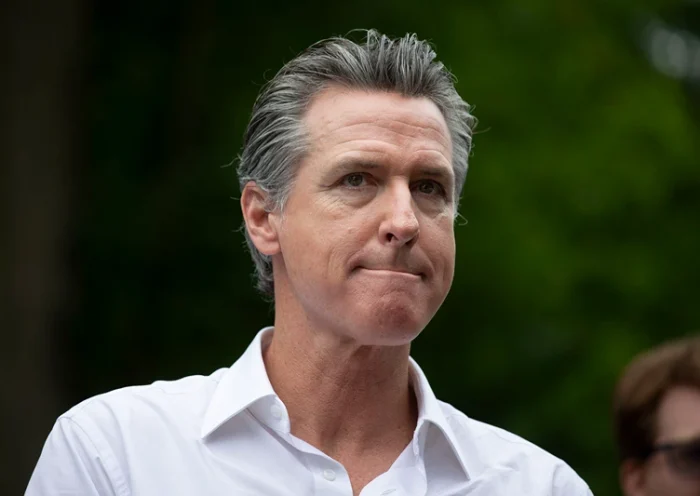 SOUTH HAVEN, MICHIGAN - JULY 4: California Gov. Gavin Newsom campaigns for President Joe Biden at the Van Buren County Democratic Party's "BBQ for Biden-Harris" event on July 4, 2024 in South Haven, Michigan. (Photo by Bill Pugliano/Getty Images)