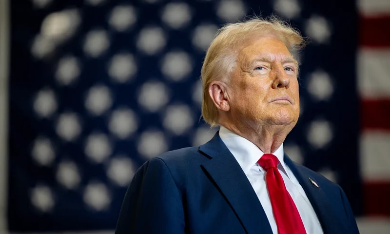 MINT HILL, NORTH CAROLINA - SEPTEMBER 25: Republican presidential nominee, former U.S. President Donald Trump pauses before speaking during a campaign rally at the Mosack Group warehouse on September 25, 2024 in Mint Hill, North Carolina. Trump continues to campaign in battleground swing states ahead of the November 5 presidential election. (Photo by Brandon Bell/Getty Images)