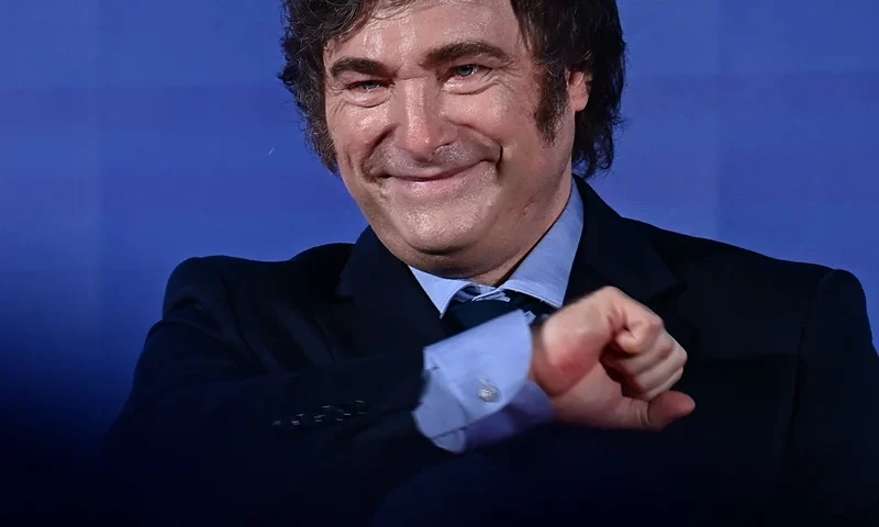 Argentina's President Javier Milei attends the Atreju political meeting organised by the young militants of Italian right wing party Brothers of Italy (Fratelli d'Italia) on December 14, 2024 in Rome. (Photo by Filippo MONTEFORTE / AFP) (Photo by FILIPPO MONTEFORTE/AFP via Getty Images)