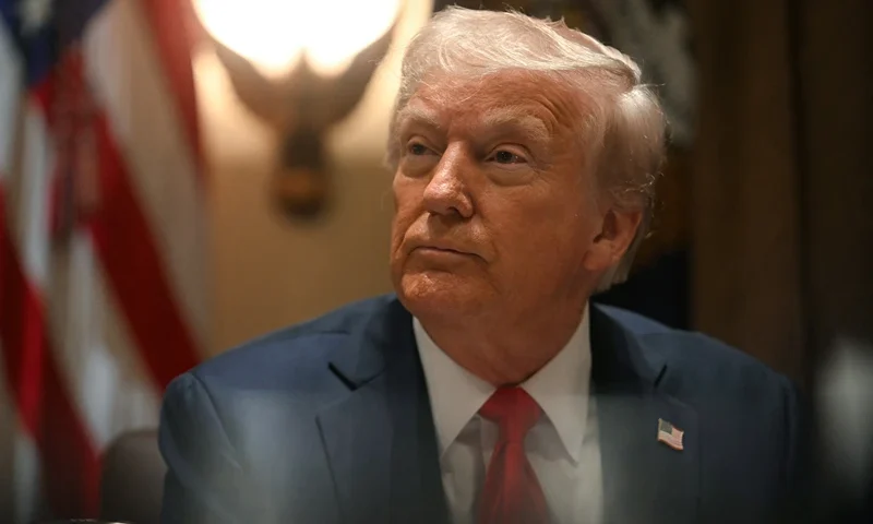 US President Donald Trump speaks during a cabinet meeting at the White House in Washington, DC, on February 26, 2025. (Photo by Jim WATSON / AFP) (Photo by JIM WATSON/AFP via Getty Images)