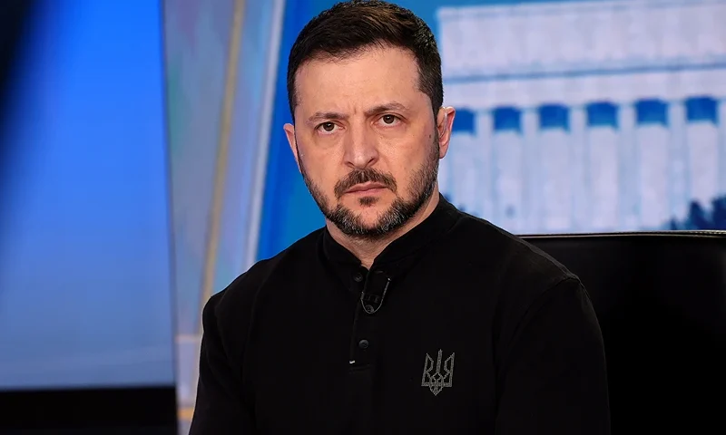 WASHINGTON, DC - FEBRUARY 28: Ukrainian President Volodymyr Zelensky conducts an interview with Fox News Chief Political Anchor Bret Baier on Special Report With Bret Baier at the Fox News studios on February 28, 2025 in Washington, DC. Zelensky addressed his heated Oval Office meeting with President Donald Trump and Vice President JD Vance earlier today that cut short his planned White House visit and put a preliminary minerals agreement and U.S. security support for Ukraine into question. (Photo by Win McNamee/Getty Images)