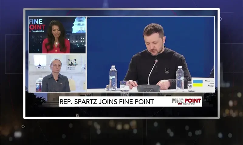 Video still from Fine Point on One America News Network during an interview with the guest, Victoria Spartz.