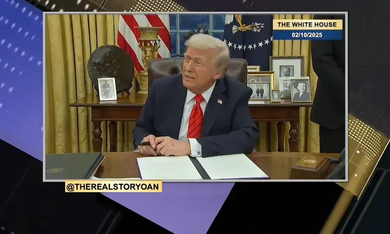 Video still from The Real Story on One America News Network
