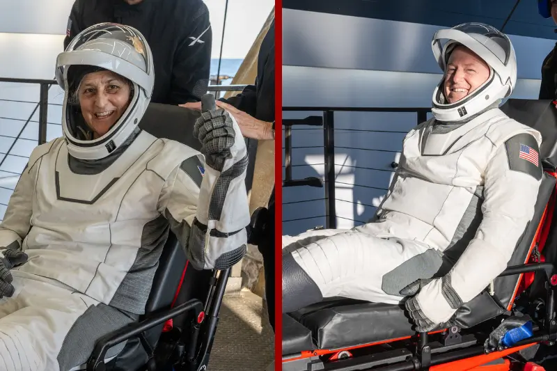 R| (EDITOR'S NOTE: This handout image was provided by a third-party organization and may not adhere to Getty Images' editorial policy) In this handout image provided by the National Aeronautics and Space Administration (NASA), NASA astronaut Butch Wilmore is helped out of the SpaceX Dragon spacecraft onboard the SpaceX recovery ship MEGAN after he and fellow NASA astronauts Nick Hague and Suni Williams, and Roscosmos cosmonaut Aleksandr Gorbunov landed on the water on March 18, 2025 off the coast of Tallahassee, Florida. Williams and Wilmore were returning from a stay onboard the International Space Station that began in June 2024. (Photo by Keegan Barber/NASA via Getty Images) L| (EDITOR'S NOTE: This handout image was provided by a third-party organization and may not adhere to Getty Images' editorial policy) In this handout image provided by the National Aeronautics and Space Administration (NASA), NASA astronaut Suni Williams is helped out of the SpaceX Dragon spacecraft onboard the SpaceX recovery ship MEGAN after she and fellow NASA astronauts Nick Hague and Butch Wilmore, and Roscosmos cosmonaut Aleksandr Gorbunov landed on the water on March 18, 2025 off the coast of Tallahassee, Florida. Williams and Wilmore were returning from a stay onboard the International Space Station that began in June 2024. (Photo by Keegan Barber/NASA via Getty Images)