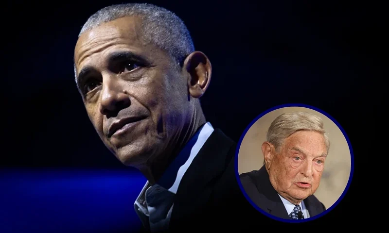 (L) Former President Barack Obama addresses the Obama Foundation's 2024 Democracy Forum on December 05, 2024 in Chicago, Illinois. (Photo by Scott Olson/Getty Images) / (R) BERLIN, GERMANY - SEPTEMBER 10: Billionaire investor George Soros speaks on "The Tragedy of the European Union" as a guest of The Institute for Media and Communications Policy on September 10, 2012 in Berlin, Germany. Soros said the biggest danger facing Europe through the Eurozone debt crisis is deflation, which the current conservative policies by the Bundesbank that push for austerity in debtor nations will only accelerate. (Photo by Sean Gallup/Getty Images)