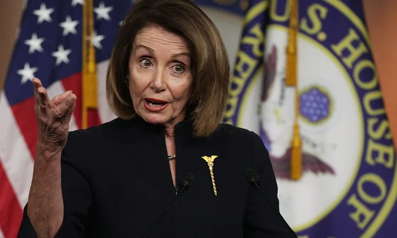 WASHINGTON, DC - FEBRUARY 14: U.S. Speaker of the House Rep. Nancy Pelosi (D-CA) speaks during a weekly news conference at the U.S. Capitol February 14, 2019 in Washington, DC. Speaker Pelosi spoke on various topics, including the Government Funding and Border Security legislation. (Photo by Alex Wong/Getty Images)