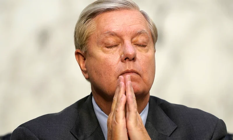 WASHINGTON, DC - OCTOBER 15: Senate Judiciary Committee Chairman Lindsey Graham, R-S.C., listens during the Senate Judiciary Committee confirmation hearing for Supreme Court nominee Amy Coney Barrett, on October 15, 2020 in Washington, DC. With less than a month until the presidential election, President Donald Trump tapped Amy Coney Barrett to be his third Supreme Court nominee in just four years. If confirmed, Barrett would replace the late Associate Justice Ruth Bader Ginsburg. (Photo by Susan Walsh-Pool/Getty Images)