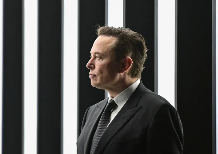 Tesla CEO Elon Musk is pictured as he attends the start of the production at Tesla's "Gigafactory" on March 22, 2022 in Gruenheide, southeast of Berlin. - US electric car pioneer Tesla received the go-ahead for its "gigafactory" in Germany on March 4, 2022, paving the way for production to begin shortly after an approval process dogged by delays and setbacks. (Photo by Patrick Pleul / POOL / AFP) (Photo by PATRICK PLEUL/POOL/AFP via Getty Images)