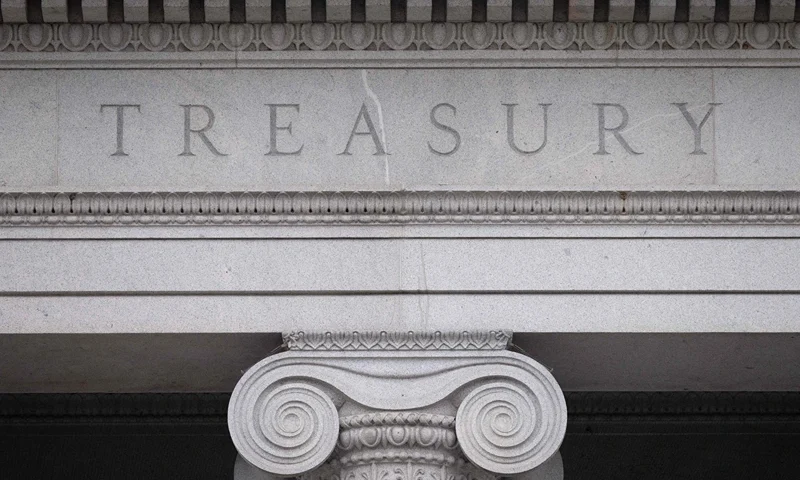 The US Treasury Department building is seen in Washington, DC, January 19, 2023, following an announcement by the US Treasury that it had begun taking measures Thursday to prevent a default on government debt, as Congress heads towards a high-stakes clash between Democrats and Republicans over raising the borrowing limit. - The world's biggest economy could face severe disruption with Republicans threatening to refuse the usual annual rubber stamping of a rise in the legal borrowing limit, and this could push the United States into default. (Photo by SAUL LOEB / AFP) (Photo by SAUL LOEB/AFP via Getty Images)