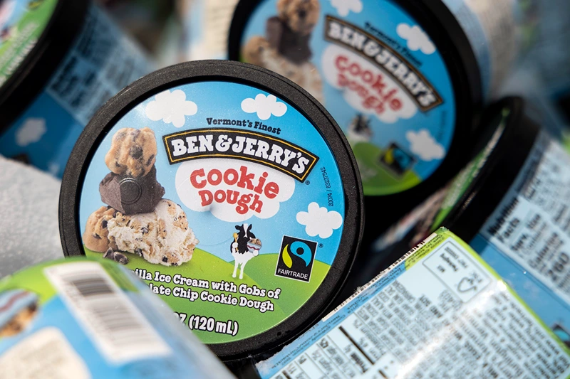 WASHINGTON, DC - MAY 20: Ben and Jerry's ice cream is stored in a cooler at an event where founders Jerry Greenfield and Ben Cohen gave away ice cream to bring attention to police reform at the U.S. Supreme Court on May 20, 2021 in Washington, DC. The two are urging the ending of police qualified immunity. (Photo by Kevin Dietsch/Getty Images)