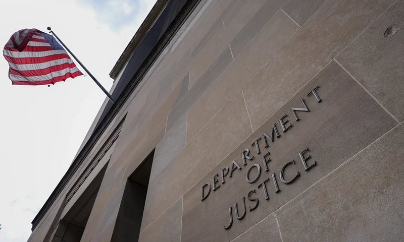 WASHINGTON, DC - JUNE 20: The U.S. Department of Justice is seen on June 20, 2023 in Washington, DC. The Justice Department announced charges against Hunter Biden, President Biden's son, including two misdemeanor tax offenses and a felony firearm crime. Biden has pled guilty to the tax charges and is expected to serve probation. (Photo by Kevin Dietsch/Getty Images)