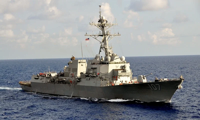 AT SEA - SEPTEMBER 25, 2011: In this handout released by the U.S. Navy, the U.S. Navy guided-missile destroyer USS Gravely (DDG 107) is underway during the multinational UNITAS Atlantic 53-2012 exercise conducted in the western Caribbean Sea September 25, 2011 at sea. In a response to a alleged chemical weapons attack on its own people by the Syrian regime the USS Mahan, the USS Barry, the USS Ramage, and the USS Gravely, all Arleigh Burke-class destroyers carrying Tomahawk land-attack missiles, are en route or in position in the eastern Mediterranean for a possible strike on Syrian military assets on August 28, 2013. (Photo by U.S. Navy via Getty Images)