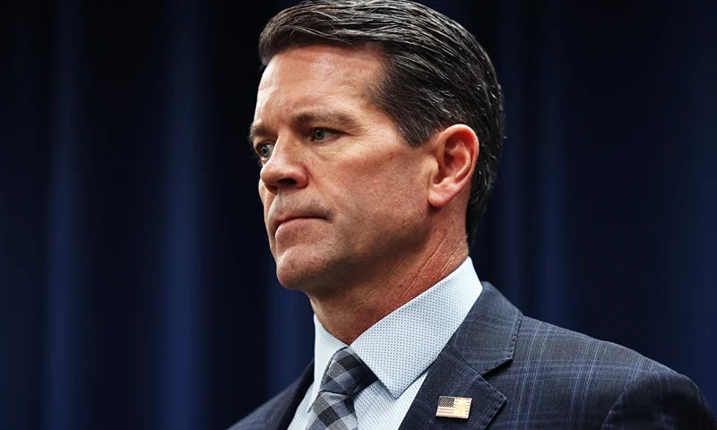 James Dennehy, assistant director in charge of the FBI’s New York Field Office, attends a press conference at the US Attorney's office on October 22, 2024 in New York City. Breon Peace, US Attorney for the Eastern District of New York, announced the arrest of former Abercrombie & Fitch CEO Mike Jeffries, his partner Matt Smith and a third man, Jim Jacobson, and unsealed a 16-count indictment for sex trafficking and interstate prostitution. The investigation began in January after alleged victims filed a civil lawsuit a year ago. (Photo by Michael M. Santiago/Getty Images)
