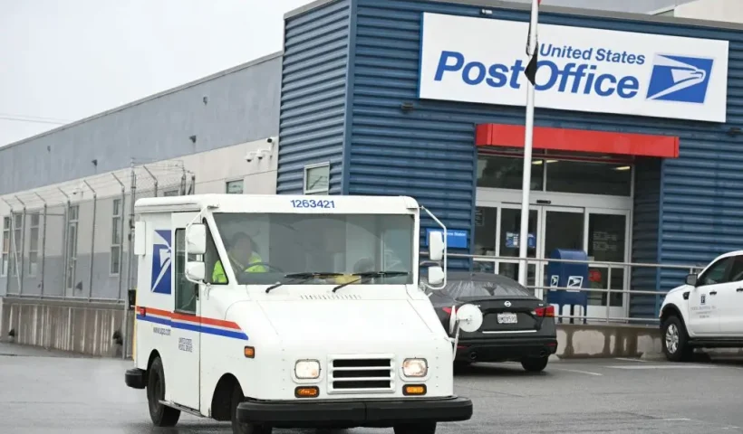 A US Postal Service (USPS) post office is near Los Angeles International Airport (LAX) in Los Angeles, California, on February 5, 2025. The US Postal Service halted an order to suspend incoming shipments from China that threatened to severely disrupt trade between the two major economies. A day after announcing the suspension over President Donald Trump's tariffs on China, the postal service said in an online update that it would actually "continue accepting all international inbound mail and packages from China and Hong Kong Posts." (Photo by Patrick T. Fallon / AFP) (Photo by PATRICK T. FALLON/AFP via Getty Images)