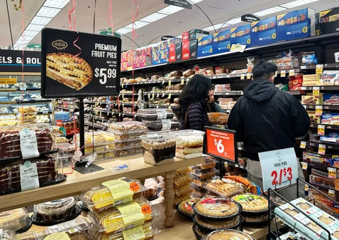People shop for groceries in Monterey Park, California, on February 12, 2025. Major US indices began the day firmly in the red after January US consumer price index data showed inflation grew, raising questions about whether the Federal Reserve's progress on bringing down prices was reversing. (Photo by Frederic J. BROWN / AFP) (Photo by FREDERIC J. BROWN/AFP via Getty Images)
