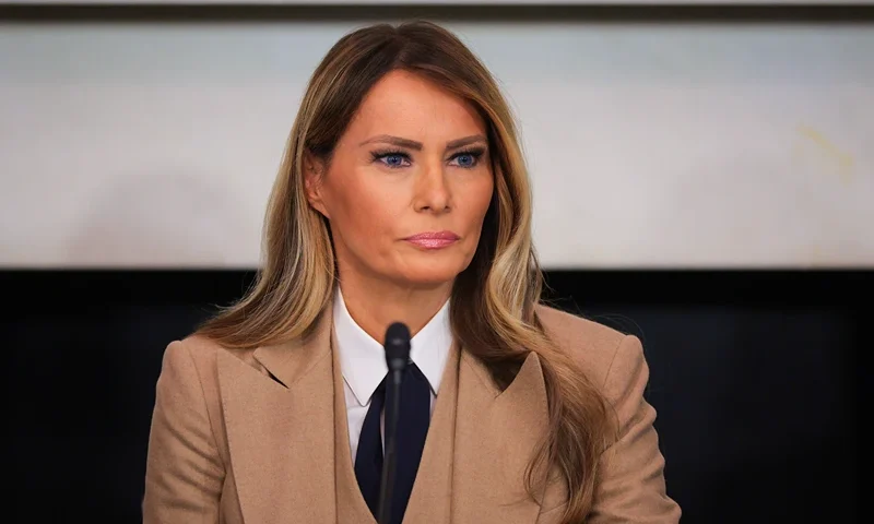 U.S. first lady Melania Trump attends a roundtable discussion on the "Take It Down Act" in the Mike Mansfield Room at the U.S. Capitol on March 03, 2025 in Washington, DC. The "Take It Down Act" expands protections for victims of non-consensual sharing of sexual images, covering AI-generated content including deepfake pornography. (Photo by Kayla Bartkowski/Getty Images)