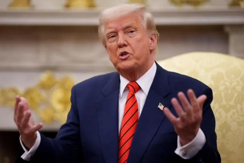 WASHINGTON, DC - MARCH 13: U.S. President Donald Trump speaks during a meeting with NATO Secretary General Mark Rutte in the Oval Office of the White House on March 13, 2025 in Washington, DC. The two leaders met as the Trump administration has once again put the military alliance between the United States and Western Europe in question. (Photo by Andrew Harnik/Getty Images)